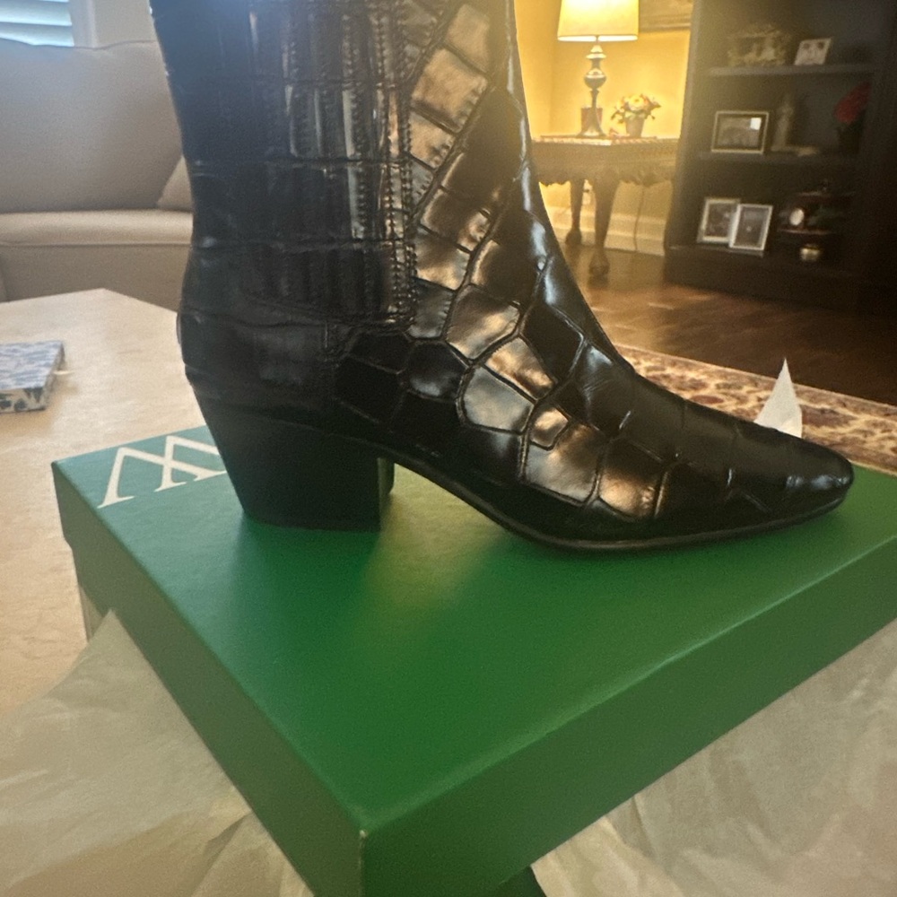 J. Crew Black Heeled Boots with Buckle Straps